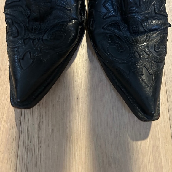 Pecos Bill Cowgirl Western Boots Black Floral Size 8 Rodeo Wearable Western - Picture 3 of 8